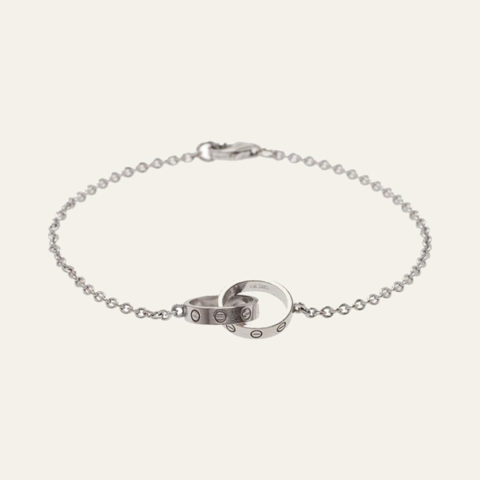 Devotion Interlocking Hoops Bracelet - White
